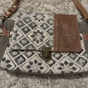 Myra Bag Crossbody in Brown and Cream